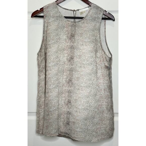 Dalia Blouse Size Large Pink Gray Pastel Watercolor Tank Blouse Top Career - Picture 1 of 6